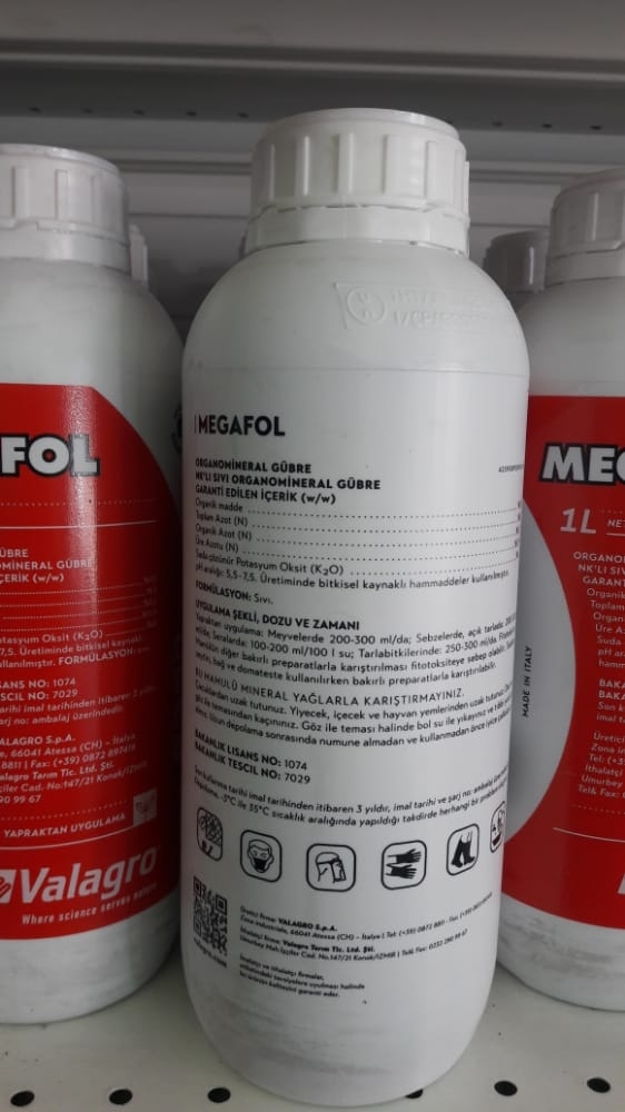 MEGAFOL NK’LI SIVI ORGANOMİNERAL GÜBRE 1 LT